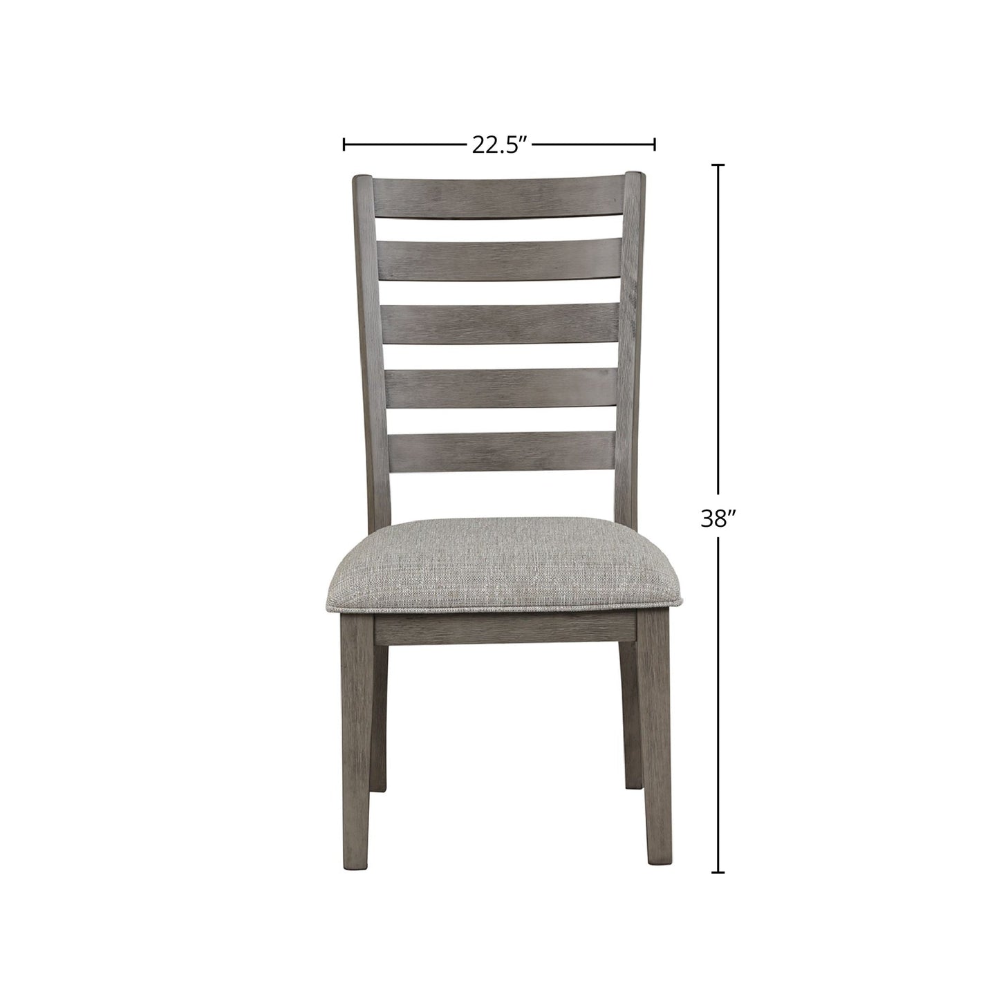 Casual Side Dining Chair with Ladder Back (Set of 2)