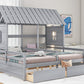 Twin Size House Platform Beds with Storage Drawers