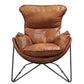 Thurshan - Accent Chair - Aperol Top Grain Leather & Black