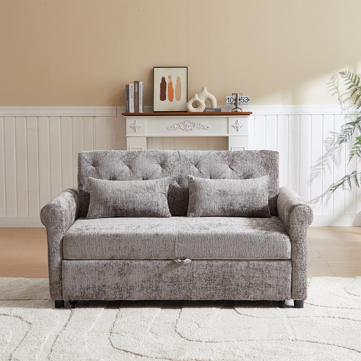 Loveseat Sofa Bed, Pull - Out Couch Sleeper & 2 Pillows - view 14