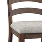 Pascaline - Side Chair (Set of 2) - Gray Fabric, Rustic Brown & Oak