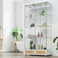 Modern Glass Display Cabinet with Large Drawers