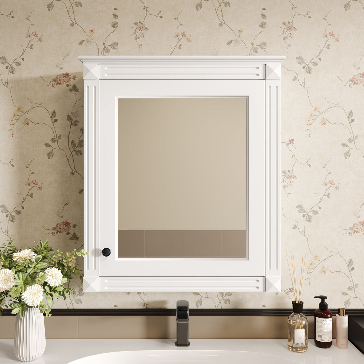 24'' x 27'' Wall Mounted Bathroom Storage Cabinet with Mirror