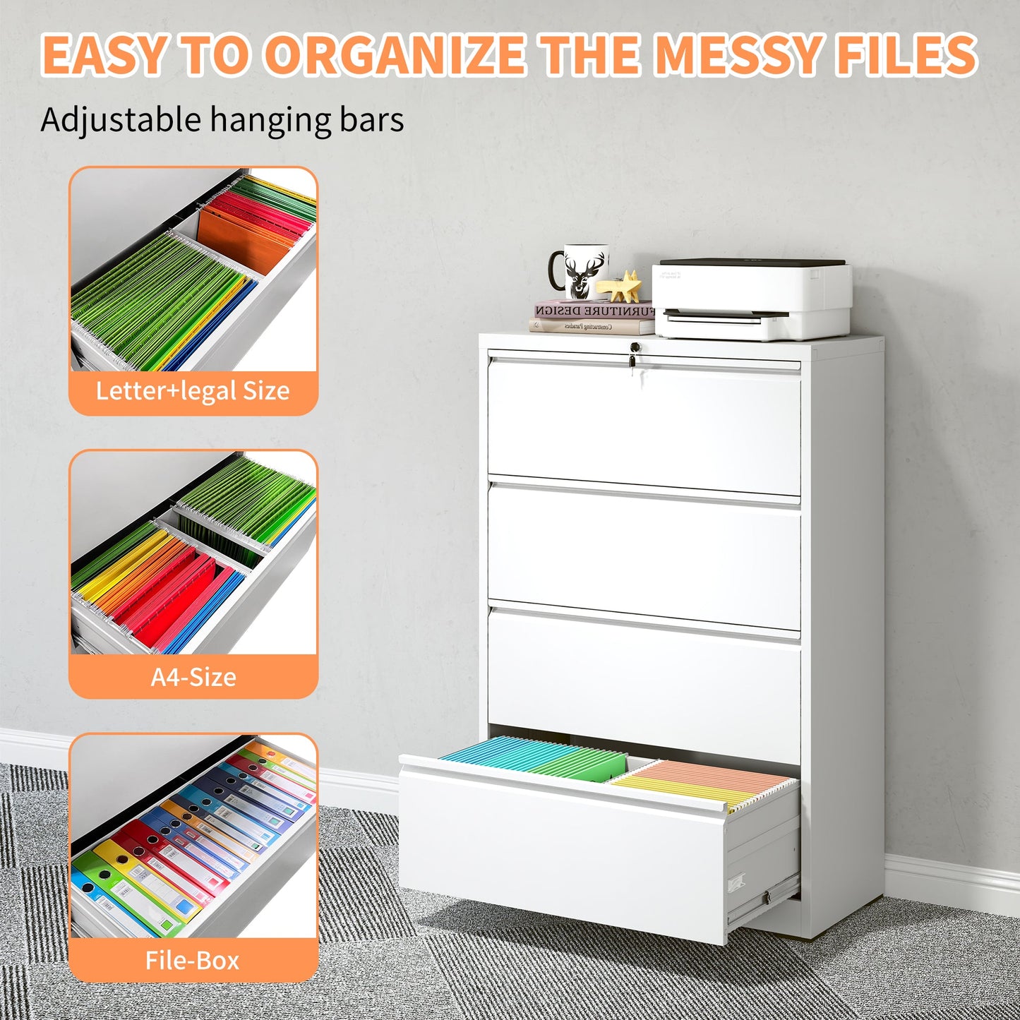 4 Drawer Lateral File Cabinet