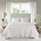 3 Piece Reversible Scalloped Edge Quilt Set White King/Cal King