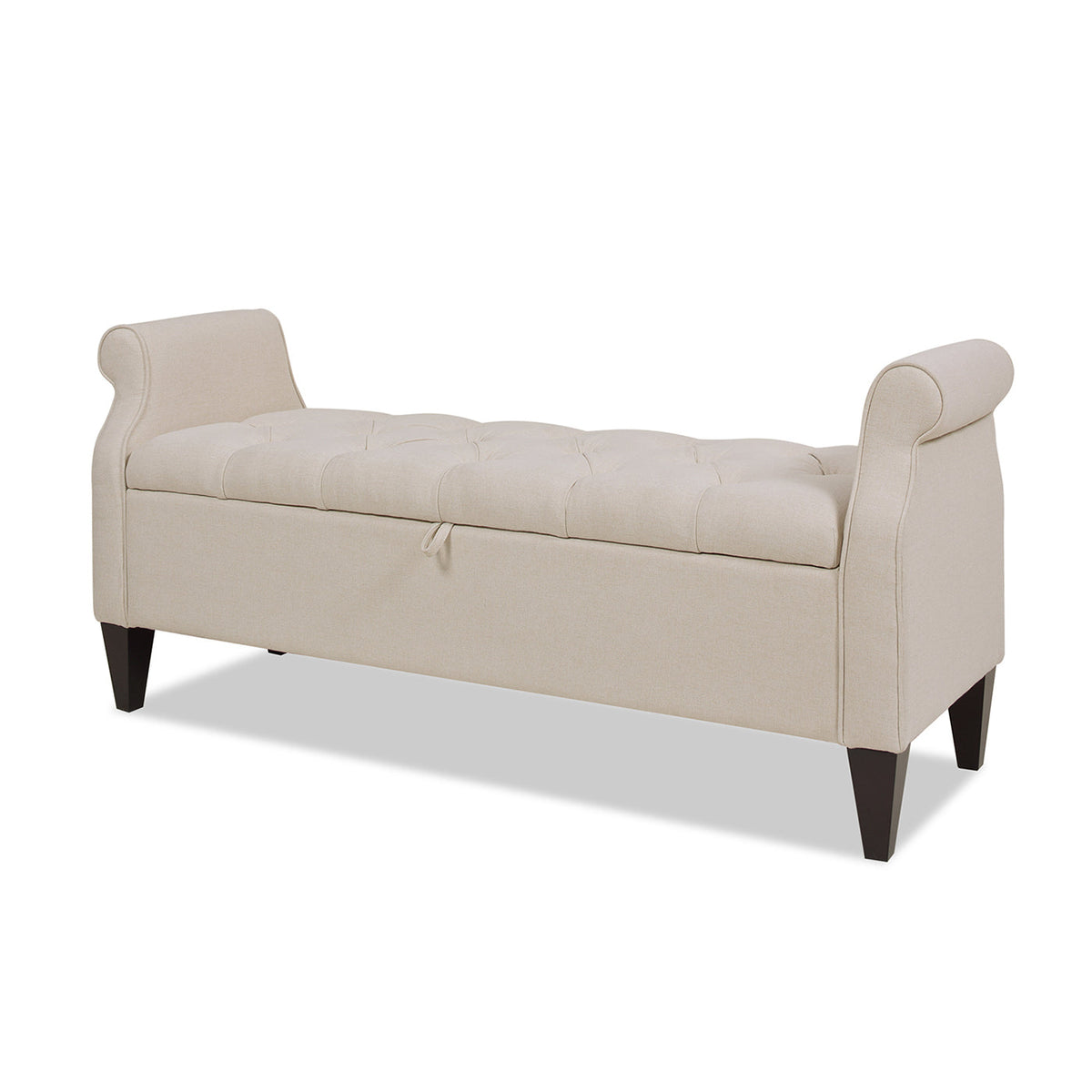 Jacqueline 57.5" Tufted Roll Arm Storage Bench