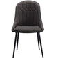 Abraham - Side Chair (Set of 2) - Dark Gray Fabric & Black