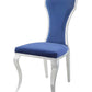 Azriel - Side Chair (Set of 2) - Blue Velvet & Mirroed Silver