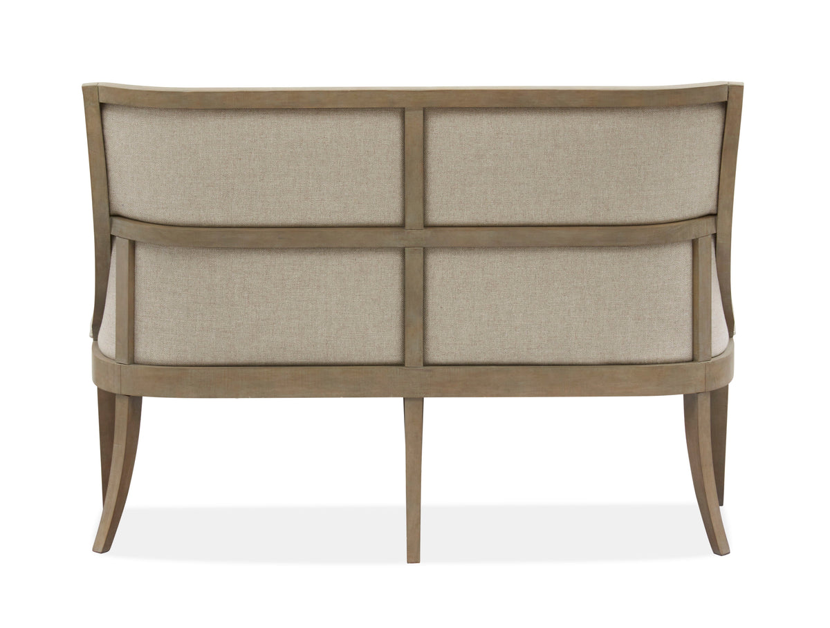 Lancaster - Bench With Upholstered Seat & Back - Dovetail Gray