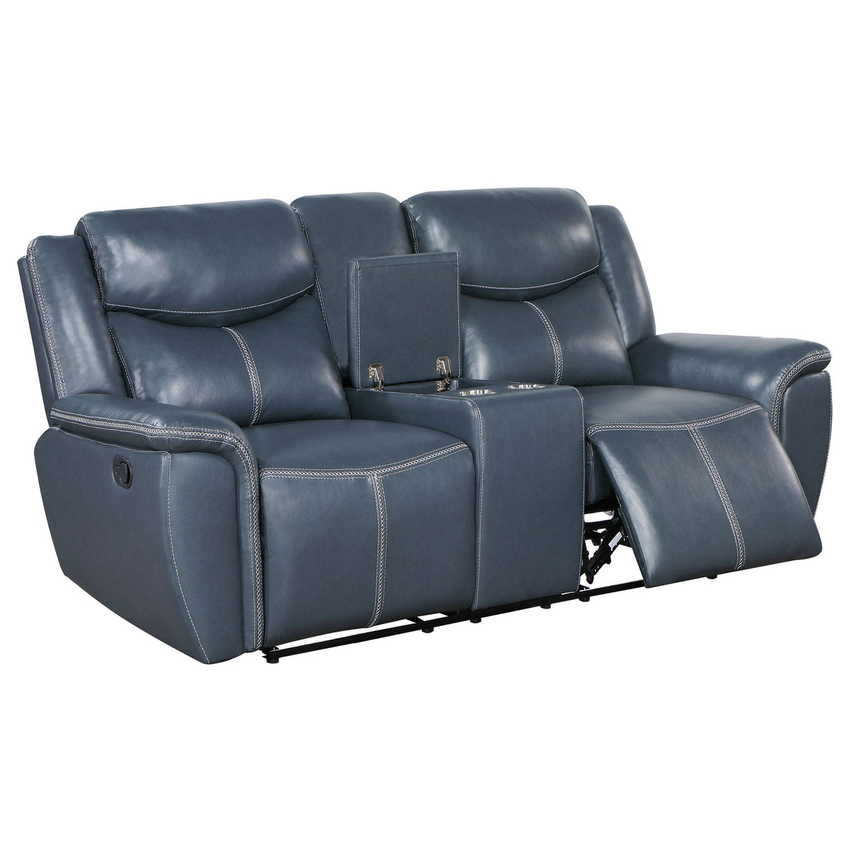 Sloane Upholstered Padded Arm Reclining Loveseat Blue - view 7