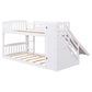 Twin Over Twin Stairway Bunk Bed With Two Drawers And Slide - view 7