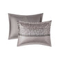 7 Piece Jacquard Comforter Set Grey Taupe King