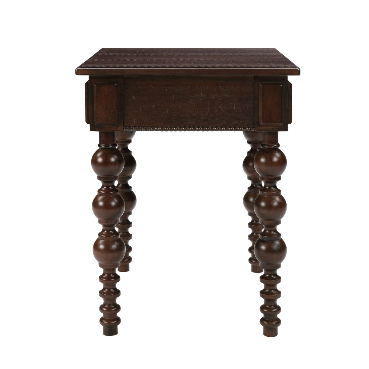 Solid Wood End Table with Drawer in Espresso Finish