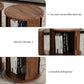 4-Piece Round Coffee Table Set with Sliding Door Storage