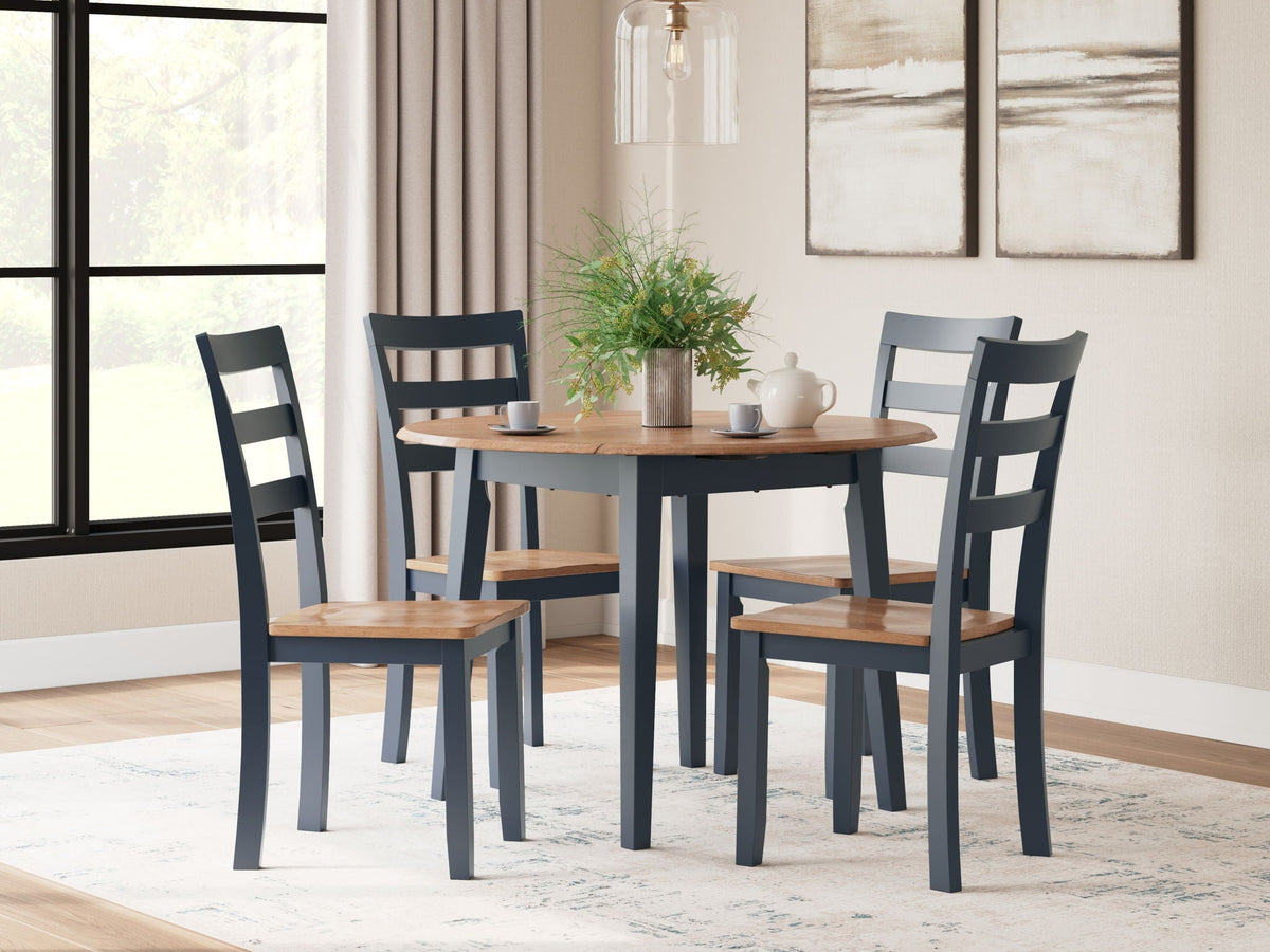 Gesthaven - Round Dining Room Drop Leaf Table Set - view 3