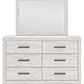 Cayboni - Dresser And Mirror - Whitewash