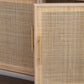 Natural Brown Media Center with Rattan Doors
