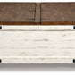Wystfield - Cocktail Table with Storage - White / Brown