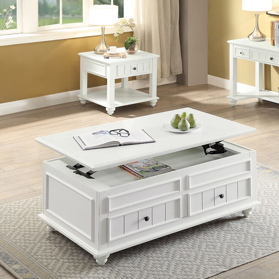 Natesa - Coffee Table With Lift Top - White Washed