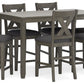 Caitbrook - Rect Drm Counter Table Set (Set of 7) - Gray