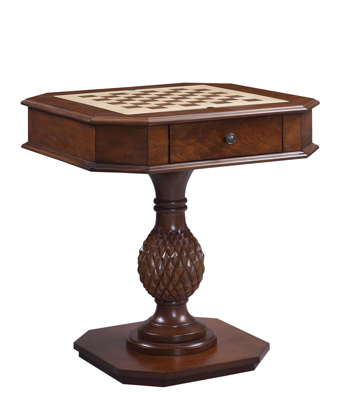 Bishop II Cherry Finish Reversible Chess Checker Game Table