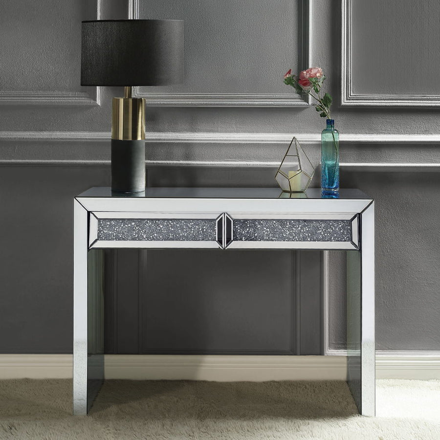 Noralie - Console Table Faux Diamonds - Mirrored