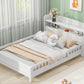 Wood Full Size Platform Bed with Built-in LED Light