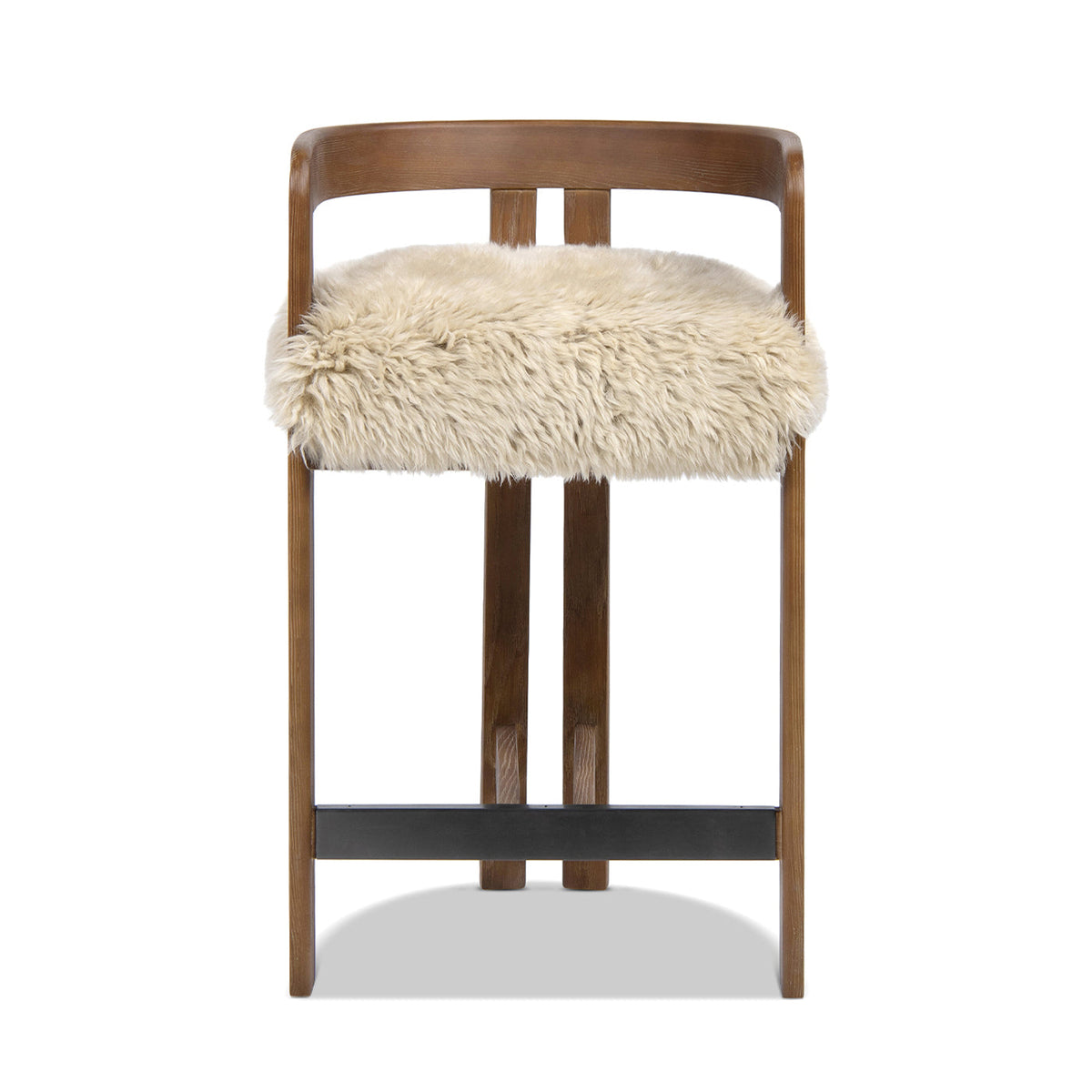 Millwick 26.5" Low Back Genuine Fur Stool