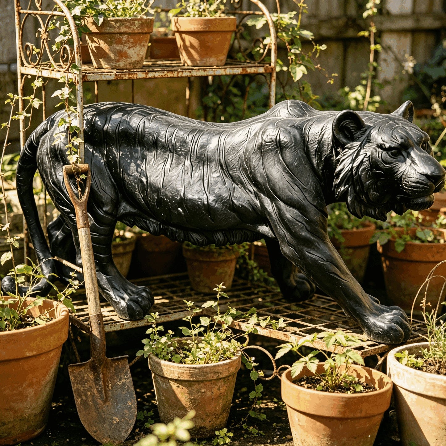 Simulated Black Tiger Statue