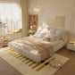 King Size Luxury Upholstered Platform Bed with Oversized Backrest