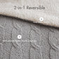 3 Pieces Full/Queen Cable Knit Chenille Comforter Set