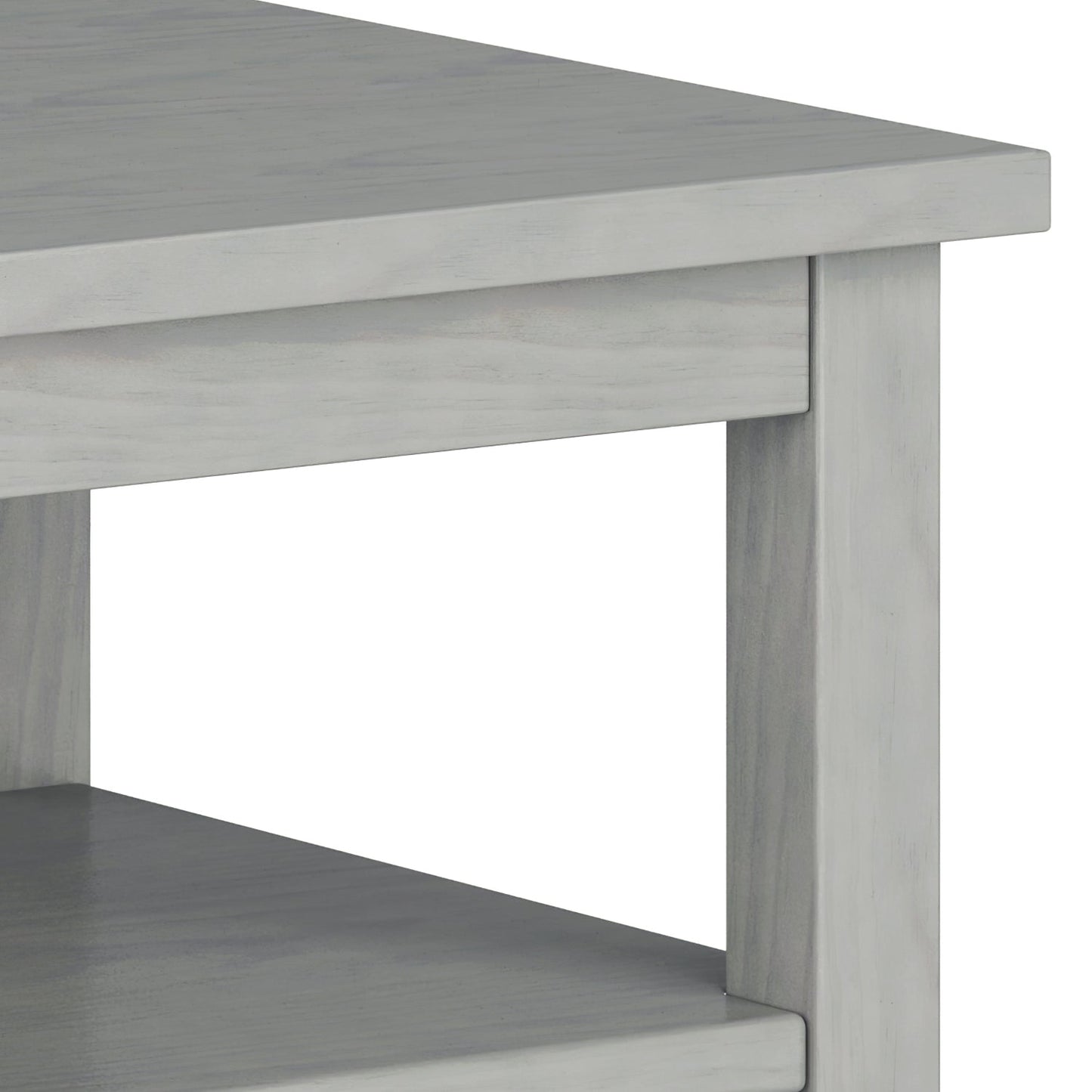 Warm Shaker Solid Wood 20-Inch Wide Transitional End Table in Fog