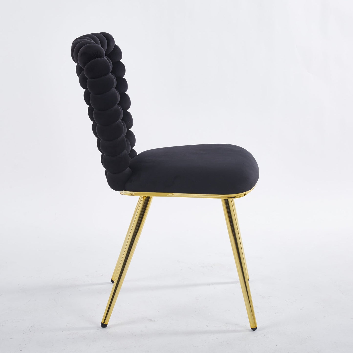Modern Chair Set of 2 with Golden Color Iron Tube Legs