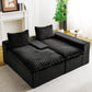 Black Turtle Velvet Versatile Convertible Sofa