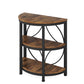 23.62” Industrial 3-Tier Half Moon End Table