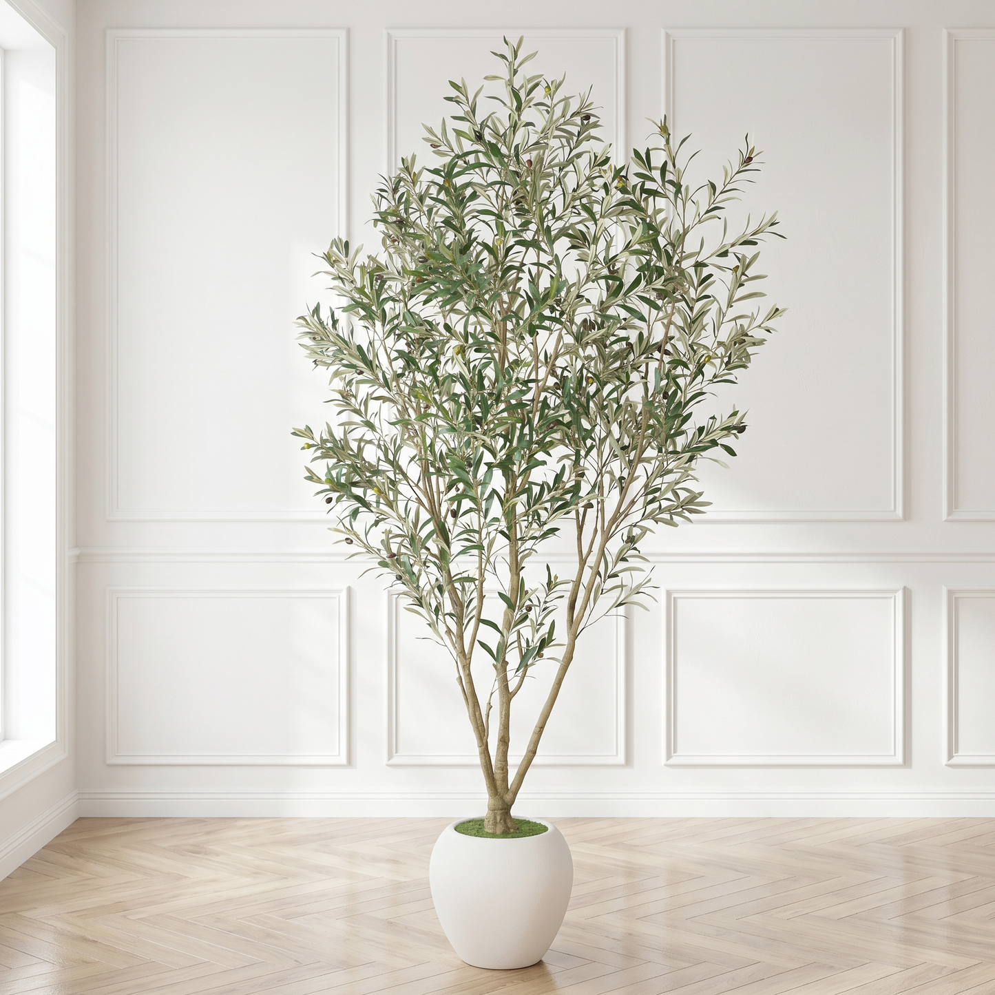 8FT Artificial Olive Tree With Big Decorative Planter