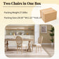 French Country Dining Chairs Set of 2 Upholstered with Rattan Back
