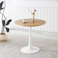 31.5" Oak Color Top Tulip Table