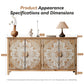 60" Wood Accent Cabinet with 4 Doors Brown and Antique White