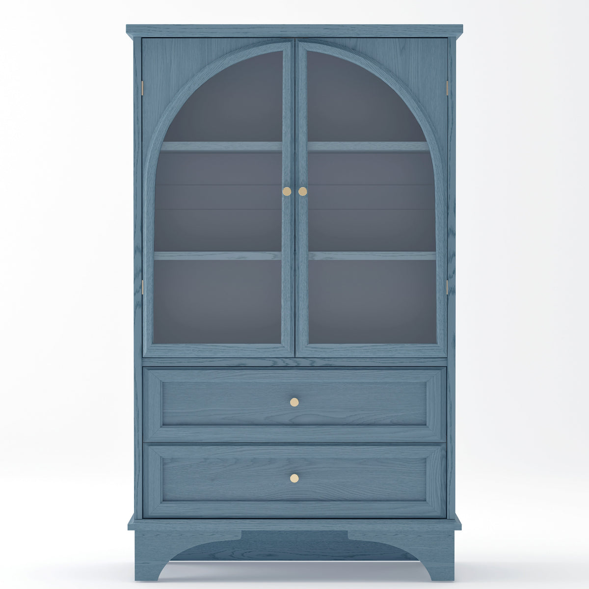 52.17"H Glass Door Display Case Storage Cabinet