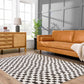 Lajos Black & White Checkered Plush Rug