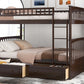 Full Over Full Bunk Bed with Drawers, Convertible Beds