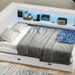 Full Size Wood Daybed with Storage Shelves, USB, LED, and Trundle