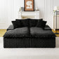 Black Turtle Velvet Double Chaise Lounge