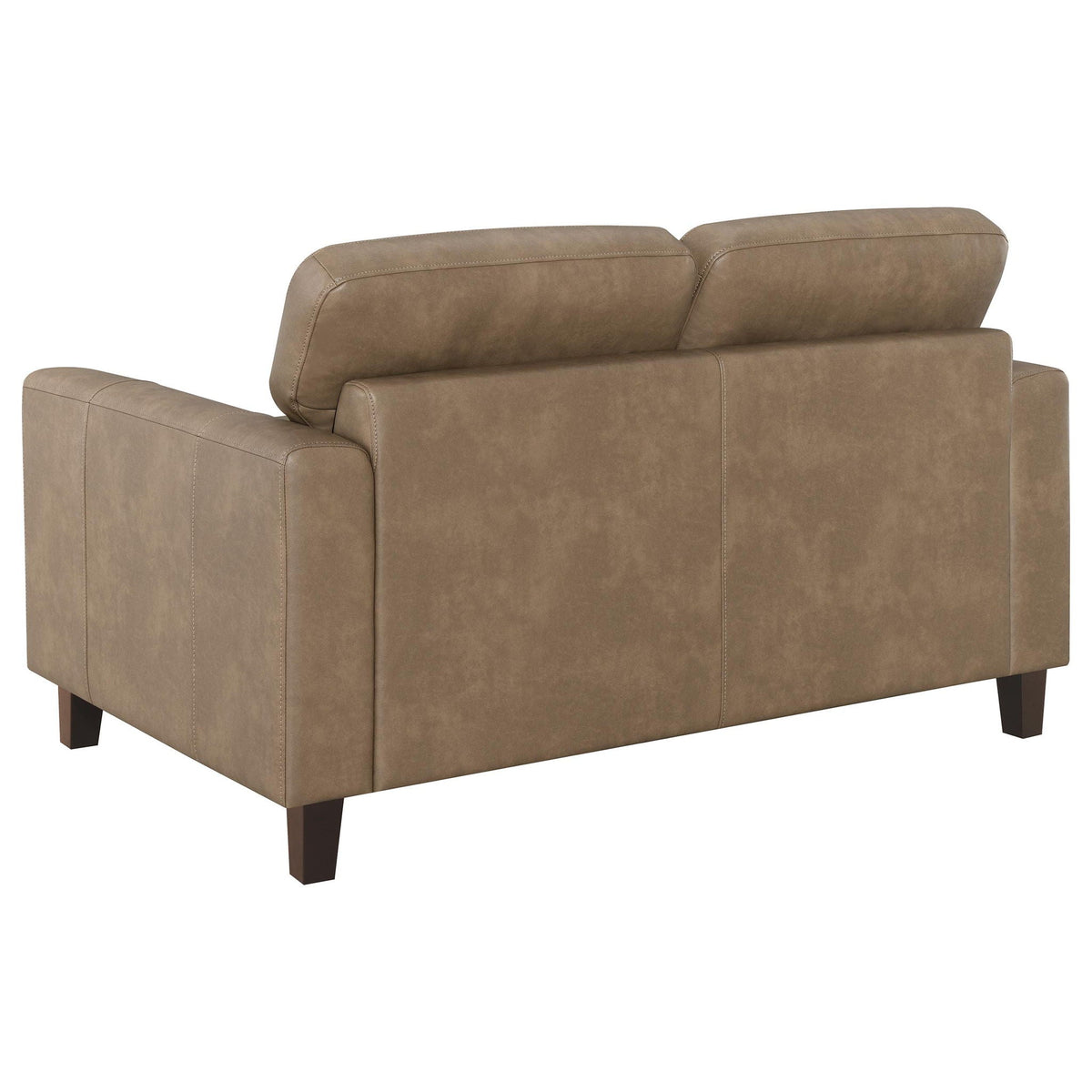 Scotland Faux Leather Upholstered Track Arm Loveseat Brown - view 7