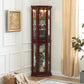 Corner Curio Cabinet with Lights and Adjustable Tempered Glass Shelves