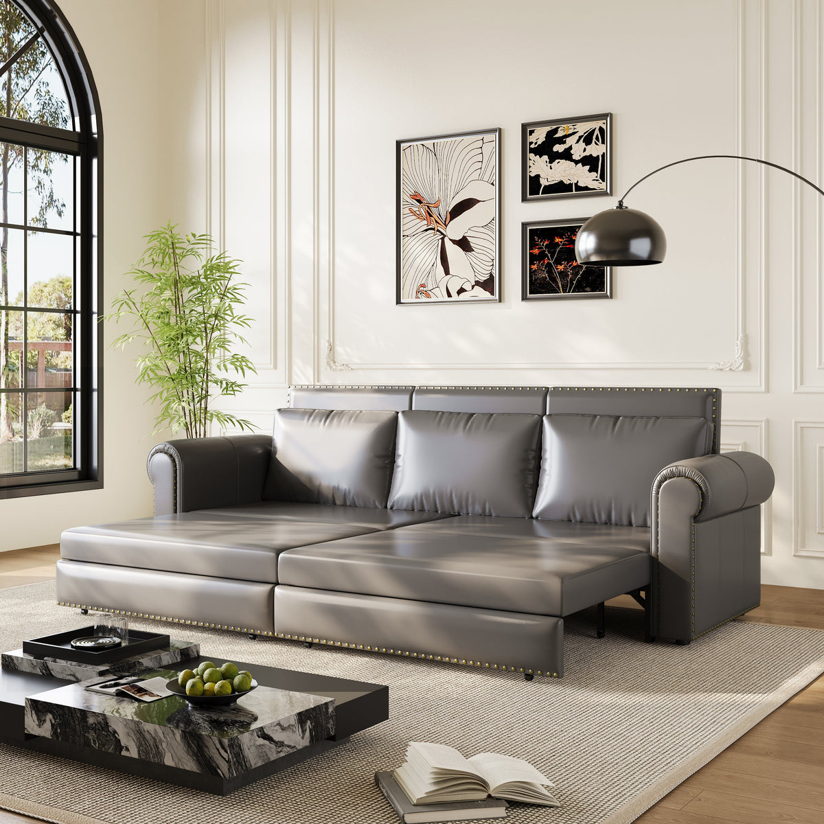 Chesterfield Sofa - 93.7" King Pull Out Sofa Bed
