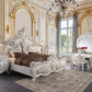 Vanaheim - Eastern King Bed - Beige Synthetic Leather & Antique White