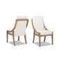 Lennox High-Back Upholstered Reclaimed Pine Wood Dining Chair Set