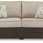 Coastline Bay - Loveseat W/Cushion - Brown
